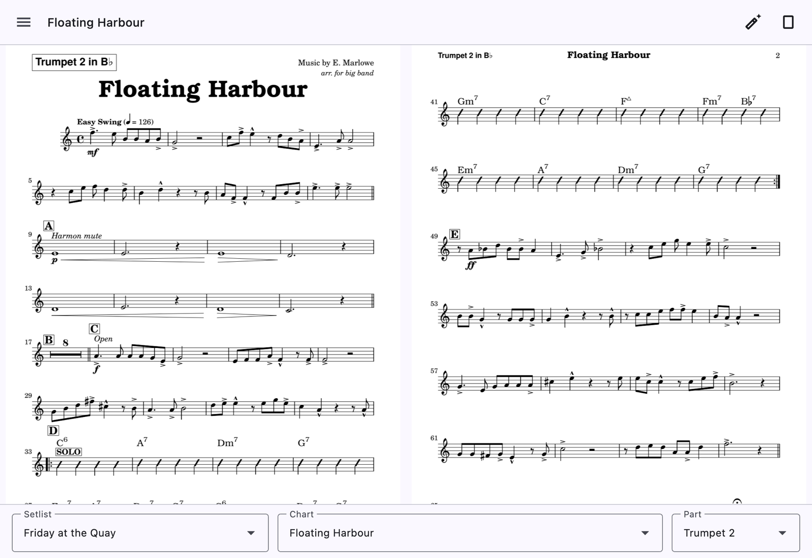 Codapad reader showing a chart
